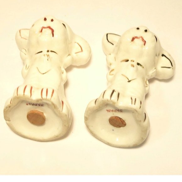 Vintage White Black / White Red Dog, Salt & Pepper Shakers Condiment Set - Japan - Picture 6 of 6